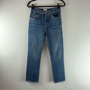 Agolde Riley High Rise Straight Crop Women Blue Jeans Size 26